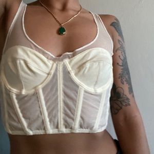 Sheer paneled bustier